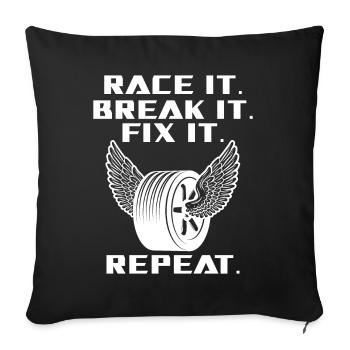 Race It Break It Fix It Racing - Housse de coussin décorative 45 x 45 cm - noir - Devant