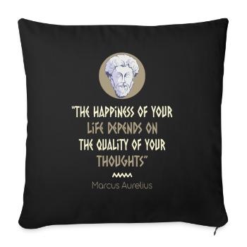 Stoicism Philosophy Marcus Aurelius Quote - Sofa pillowcase 17,3'' x 17,3'' (45 x 45 cm) - black - Front