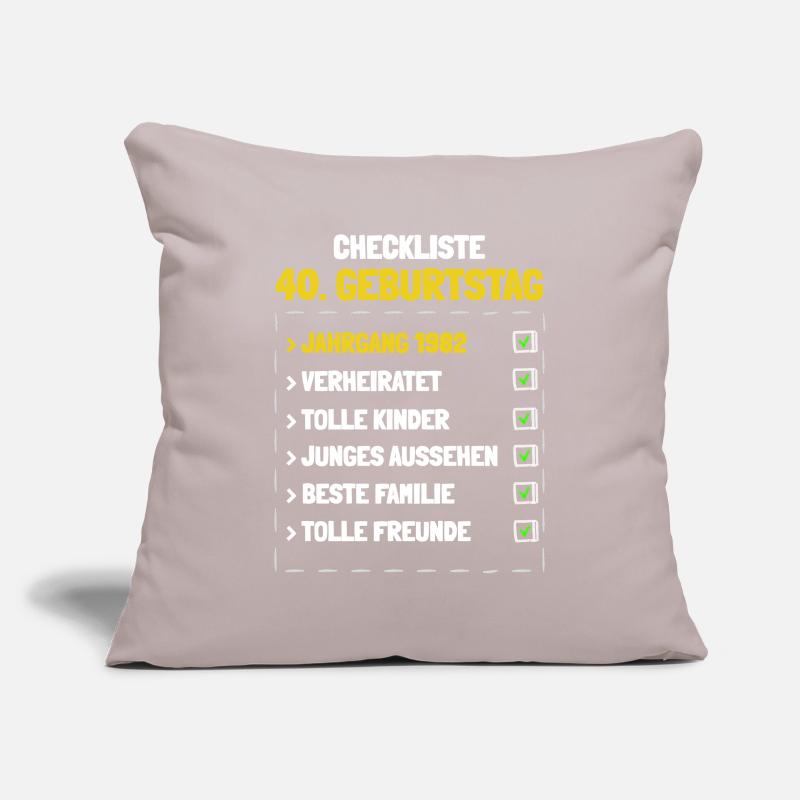 40. Geburtstag Checkliste Sofakissenbezug 45 x 45 cm