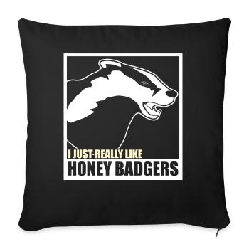 Honey Badger J’aime Badger’s Honey Badger - Housse de coussin décorative 45 x 45 cm - noir - Devant