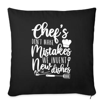 Cuisine Cuisine Cuisine Chef Chefs - Housse de coussin décorative 45 x 45 cm - noir - Devant