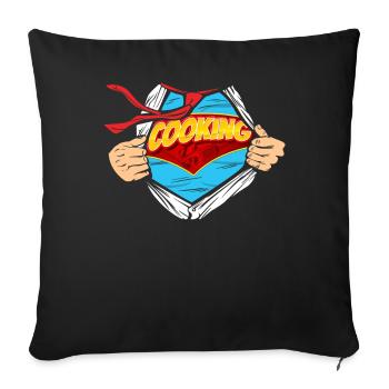 Cuisine Cuisine Super-héros Cuisine - Housse de coussin décorative 45 x 45 cm - noir - Devant