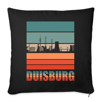 Duisburg Stadt Ruhrgebiet Skyline - Sofakissenbezug 45 x 45 cm - Schwarz - Vorne