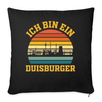 Retro Duisburg - Sofakissenbezug 45 x 45 cm - Schwarz - Vorne