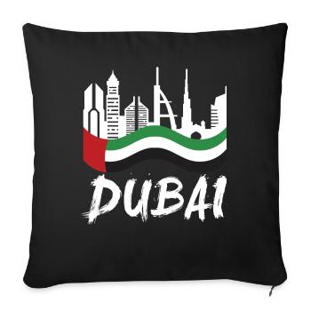 Dubai United Arab Emirates The Palm - Sofa pillowcase 17,3'' x 17,3'' (45 x 45 cm) - black - Front