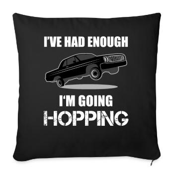 Lowrider Jumpcar Voiture Drôle Dire Cadeau - Housse de coussin décorative 45 x 45 cm - noir - Devant