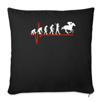 Horse Racing Heartbeat - EVOLUTION OF HORSE RACING - Sofa pillowcase 17,3'' x 17,3'' (45 x 45 cm) - black - Front