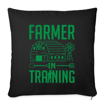 Farmer In Training Farming - Sofa pillowcase 17,3'' x 17,3'' (45 x 45 cm) - black - Front
