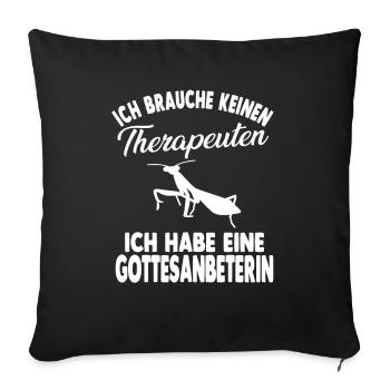 Gottesanbeterin - Sofakissenbezug 45 x 45 cm - Schwarz - Vorne