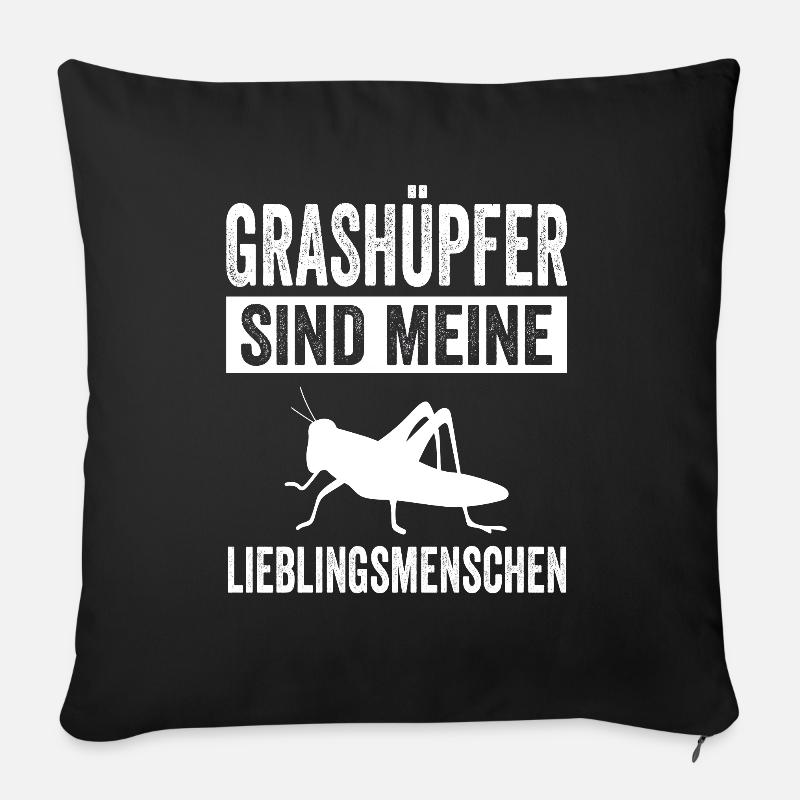 Grashüpfer - Sofakissenbezug 45 x 45 cm - Schwarz