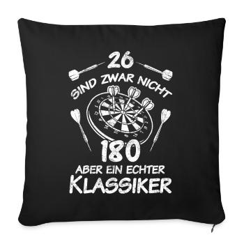 Darts Dart Dartboard Dartpfiel Dartspieler - Sofakissenbezug 45 x 45 cm - Schwarz - Vorne