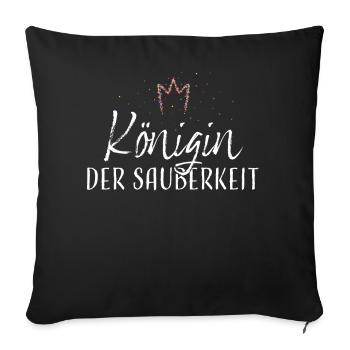 Sauberkeit Putzfrau Reinigungskraft - Sofakissenbezug 45 x 45 cm - Schwarz - Vorne