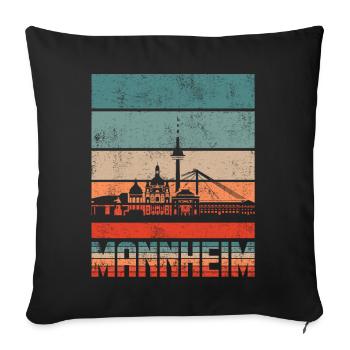 Mannheim - Sofakissenbezug 45 x 45 cm - Schwarz - Vorne