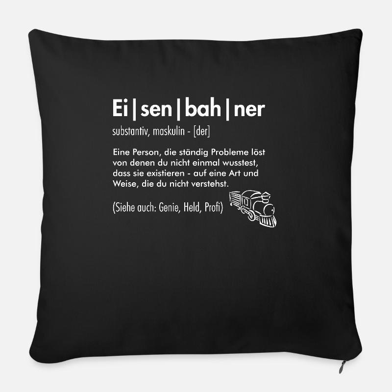 Eisenbahner Definition - Sofakissenbezug 45 x 45 cm - Schwarz
