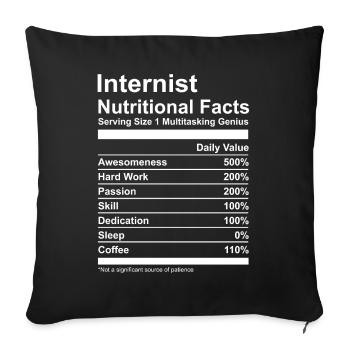 Interniste Valeurs Nutritionnelles Thé - Housse de coussin décorative 45 x 45 cm - noir - Devant