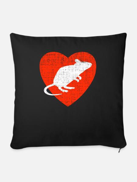 Heart For Mouses - Sofakissenbezug 45 x 45 cm - Schwarz