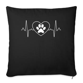 Dog Dog Paw Heartbeat - Sofa pillowcase 17,3'' x 17,3'' (45 x 45 cm) - black - Front