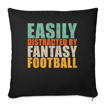 Fantasy Football - Sofa pillowcase 17,3'' x 17,3'' (45 x 45 cm) - black - Front