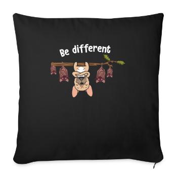 Be Different French Bulldog With Bats - Sofakissenbezug 45 x 45 cm - Schwarz - Vorne