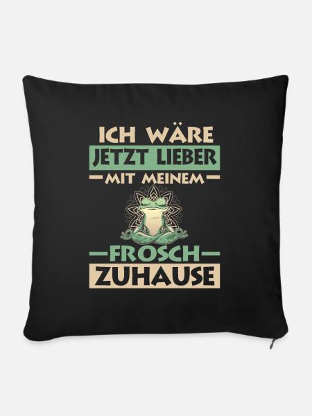 Frosch Frösche - Sofakissenbezug 45 x 45 cm - Schwarz