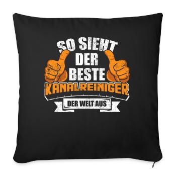 Kanalreiniger Vintage - Sofakissenbezug 45 x 45 cm - Schwarz - Vorne