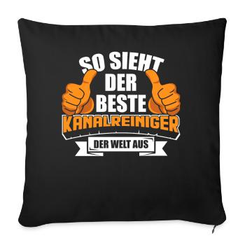 Beruf & Arbeit Arbeitskleidung | Kanalreiniger - Sofakissenbezug 45 x 45 cm - Schwarz - Vorne