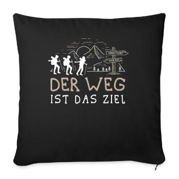 Buen Camino Alpenüberquerung Oberstdorf Meran E5 - Sofakissenbezug 45 x 45 cm - Schwarz - Vorne