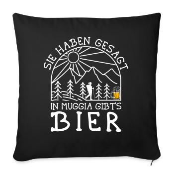 Alpenüberquerung Kärnten Muggia Wanderweg - Sofakissenbezug 45 x 45 cm - Schwarz - Vorne