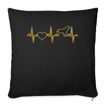 Battement de cœur de chien - Housse de coussin décorative 45 x 45 cm - noir - Devant
