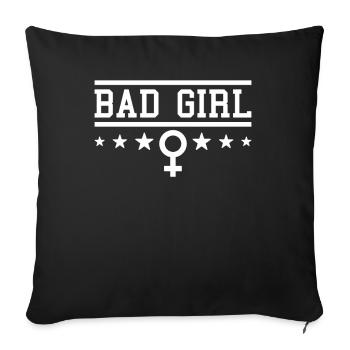 bad girl - Sofa pillowcase 17,3'' x 17,3'' (45 x 45 cm) - black - Front