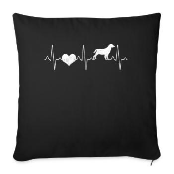 Battement de cœur de chien - Housse de coussin décorative 45 x 45 cm - noir - Devant