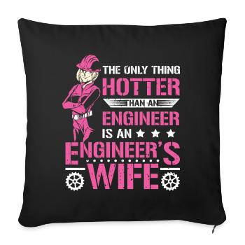 Wife Engineer - Sofa pillowcase 17,3'' x 17,3'' (45 x 45 cm) - black - Front