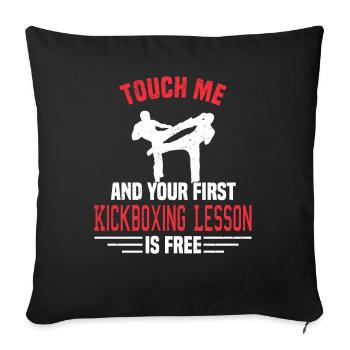 Kickboxing Kickboxer Martial Arts Boxer Sparring - Sofakissenbezug 45 x 45 cm - Schwarz - Vorne