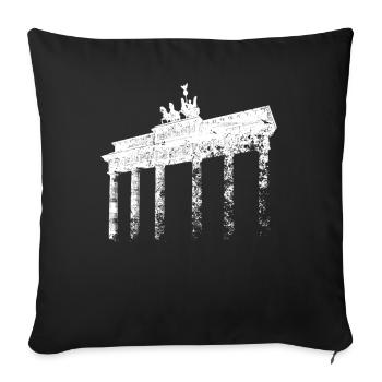 Berlin Brandenburg Gate Vintage Skyline Berliner - Sofa pillowcase 17,3'' x 17,3'' (45 x 45 cm) - black - Front
