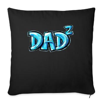 Pregnancy Announcement Dad second time 2 Children - Sofa pillowcase 17,3'' x 17,3'' (45 x 45 cm) - black - Front