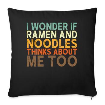 Ramen Noodle Saying - Sofa pillowcase 17,3'' x 17,3'' (45 x 45 cm) - black - Front