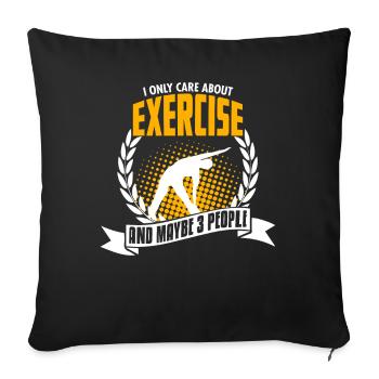 Funny Exercise Shirt Bday Gift - Sofakissenbezug 45 x 45 cm - Schwarz - Vorne
