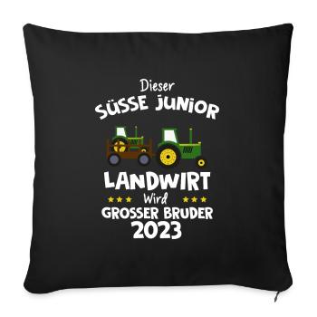 Großer Bruder 2023 Traktor - Sofakissenbezug 45 x 45 cm - Schwarz - Vorne