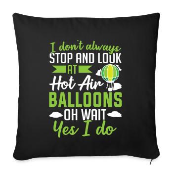 Hot Air Balloonist Stop And Look For Air Balloons - Sofa pillowcase 17,3'' x 17,3'' (45 x 45 cm) - black - Front
