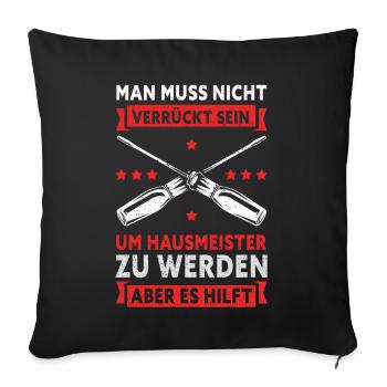 Hausmeister Facility Manager Hauswart Geschenk - Sofakissenbezug 45 x 45 cm - Schwarz - Vorne