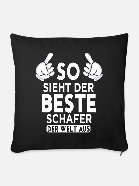 Schäfer Spruch - Sofakissenbezug 45 x 45 cm - Schwarz