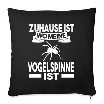Vogelspinne - Sofakissenbezug 45 x 45 cm - Schwarz - Vorne