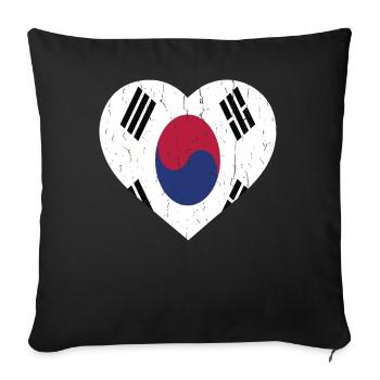 SOUTH KOREA - Sofa pillowcase 17,3'' x 17,3'' (45 x 45 cm) - black - Front