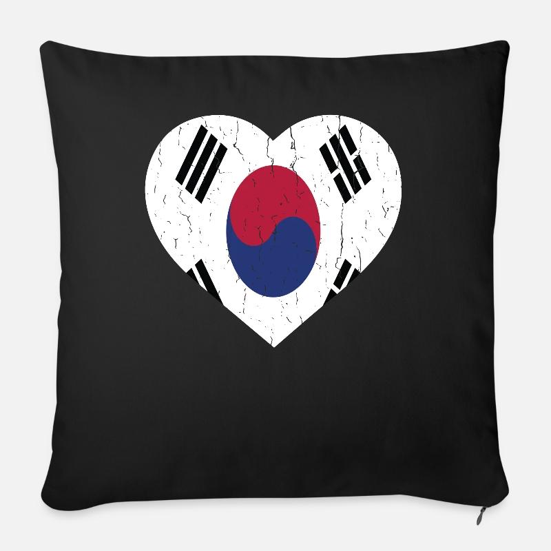 SOUTH KOREA - Sofakissenbezug 45 x 45 cm - Schwarz