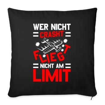 Modellflug Modellbauer Modellflieger Modelflug - Sofakissenbezug 45 x 45 cm - Schwarz - Vorne