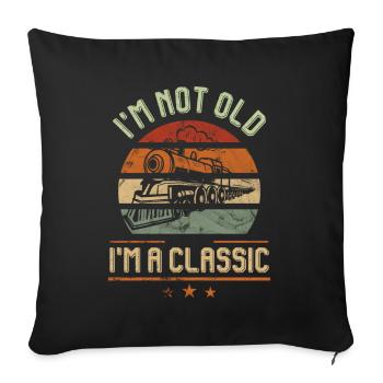 Anniversaire du cheminot - Housse de coussin décorative 45 x 45 cm - noir - Devant