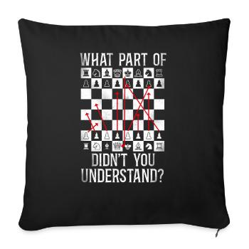 Joueur d’échecs Pièce d’échecs Vintage - Housse de coussin décorative 45 x 45 cm - noir - Devant