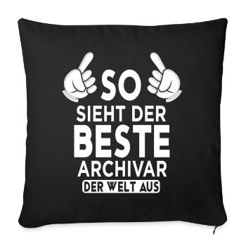 Archivar Spruch - Sofakissenbezug 45 x 45 cm - Schwarz - Vorne