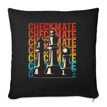 Chess Player Chess Piece Vintage - Sofakissenbezug 45 x 45 cm - Schwarz - Vorne
