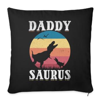 Daddysaurus Rex Papa Dino Papa Dinosaure Papa - Housse de coussin décorative 45 x 45 cm - noir - Devant